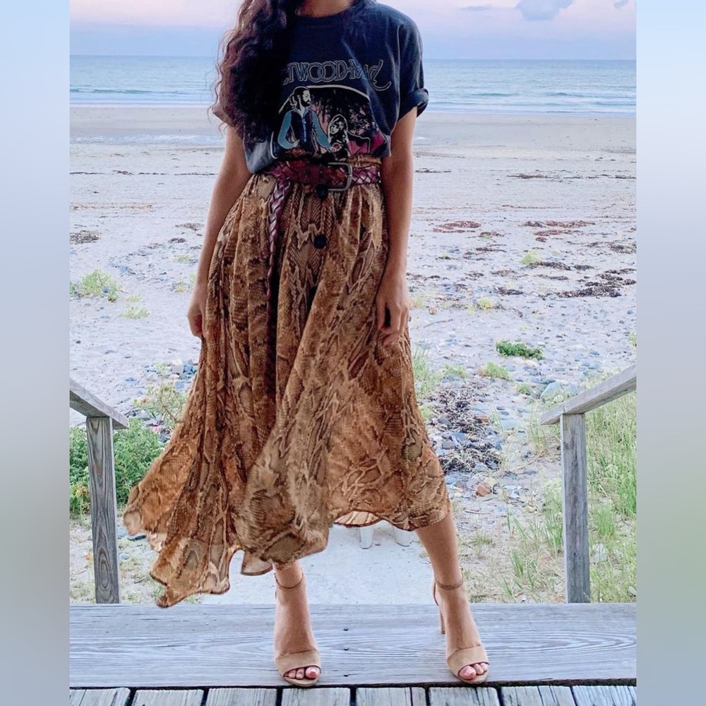 Snakeskin Maxi Skirt